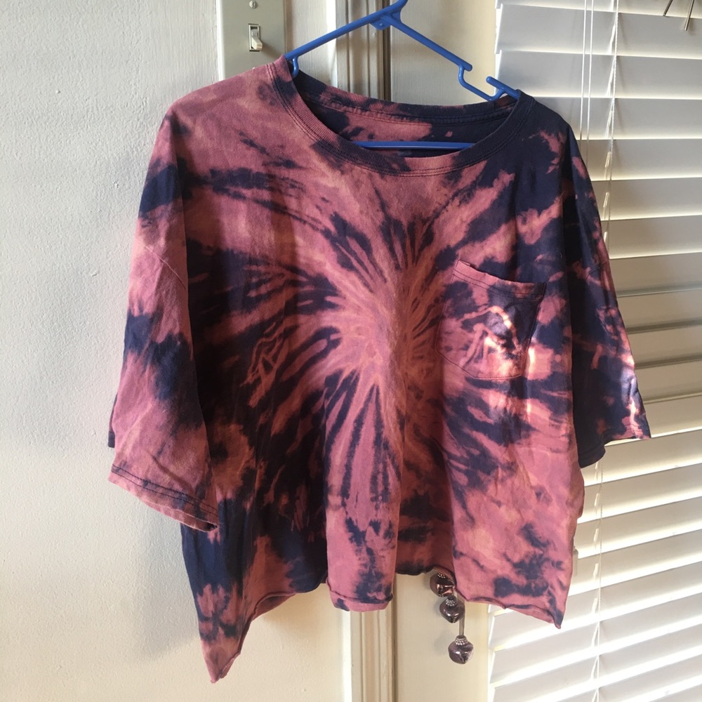 Mushroom bleach dyed crop top